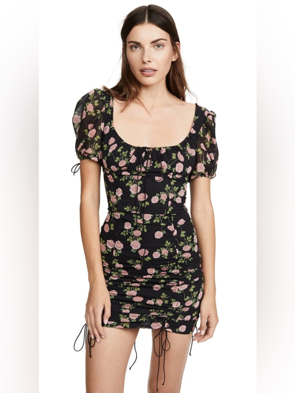 For Love and Lemons Biscotti Mini Dress Floral SZ Medium Silk Blend Romantic